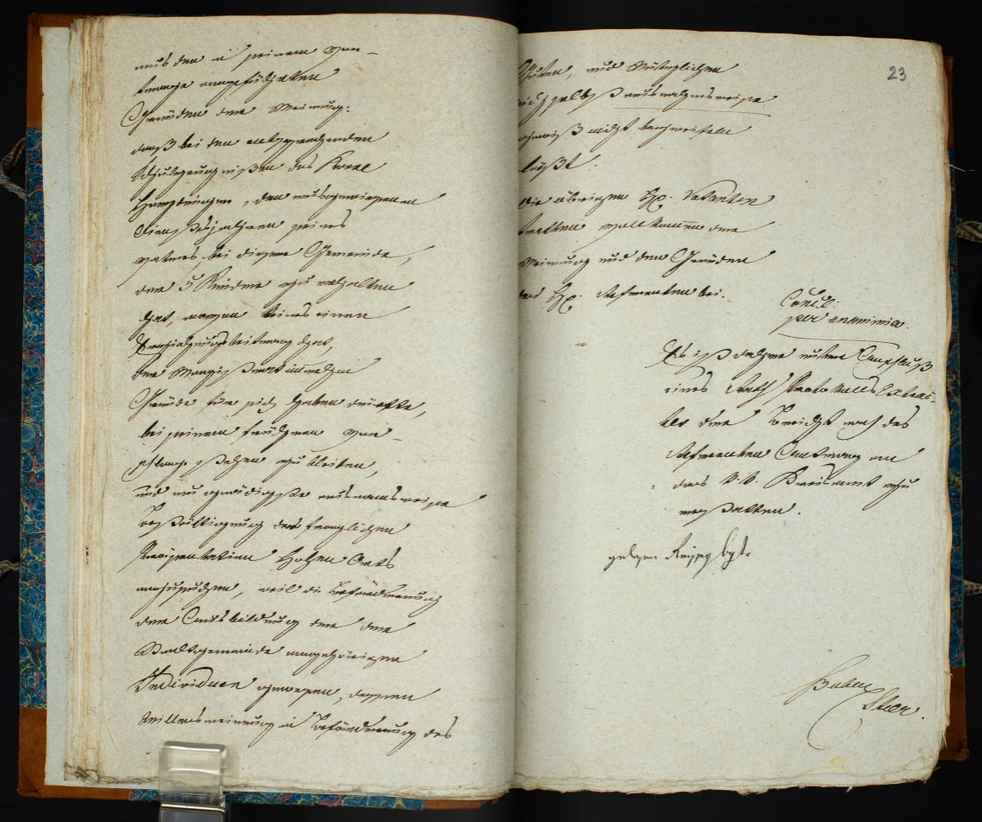 Eine Beispielseite für die Handschrift des Sekretärs Buberl.